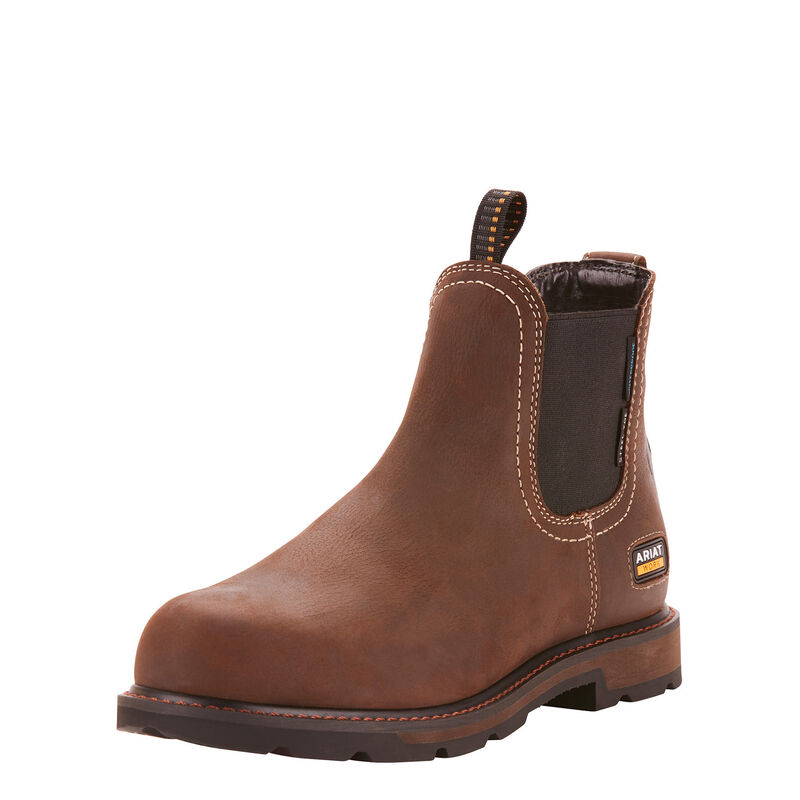 Ariat Arbeitsschuhe Herren - Groundbreaker Chelsea Waterproof Steel Toe DunkelBraun ( NFKYD-9536 )